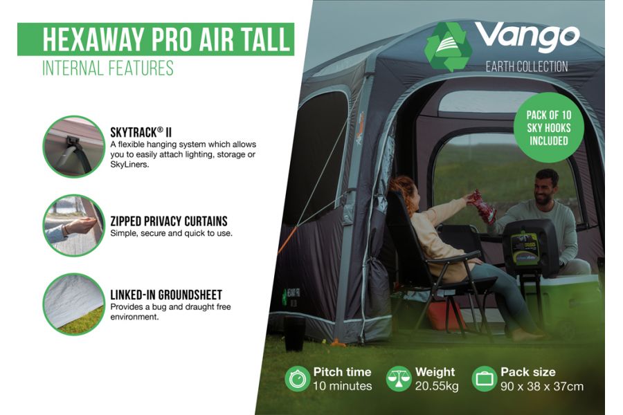 Vango HexAway Pro Air Tall Inflatable DriveAway Motorhome Awning 2026