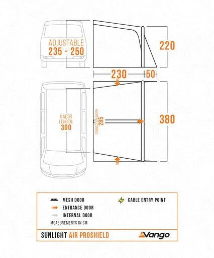 Vango Sunlight Air 380 ProShield Inflatable Porch Awning / Sun Canopy 2026