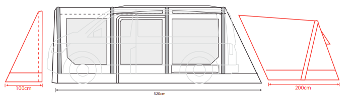 Outdoor Revolution Movelite T4E Low Inflatable Drive Away Awning