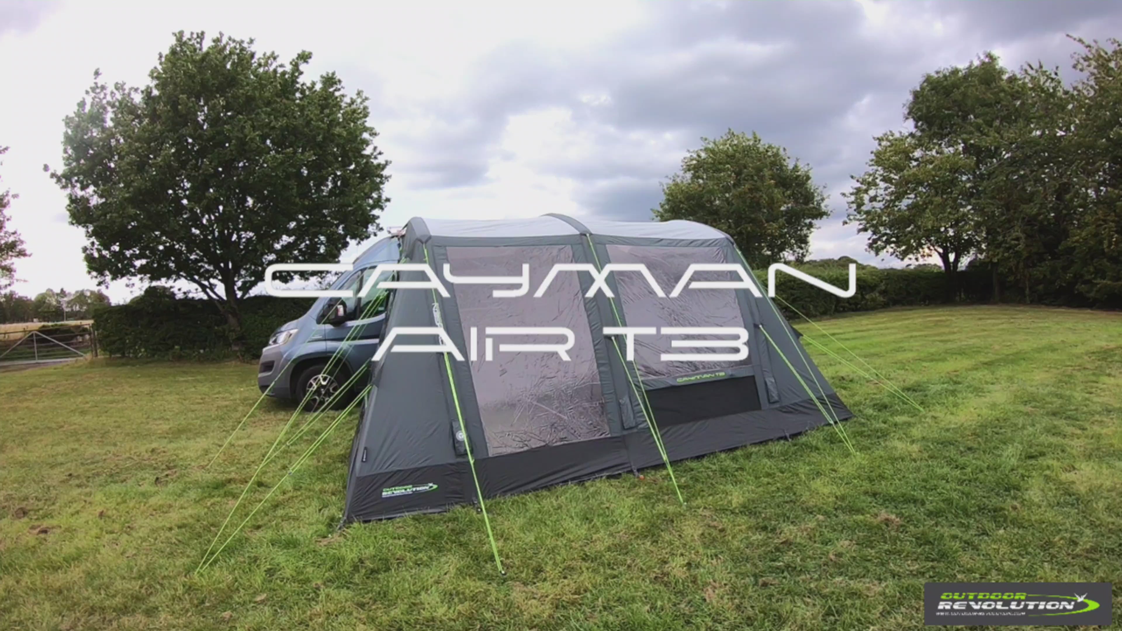Load video: Outdoor Revolution Cayman Air T3 Mid Inflatable Awning 2026 (Including Footprint)