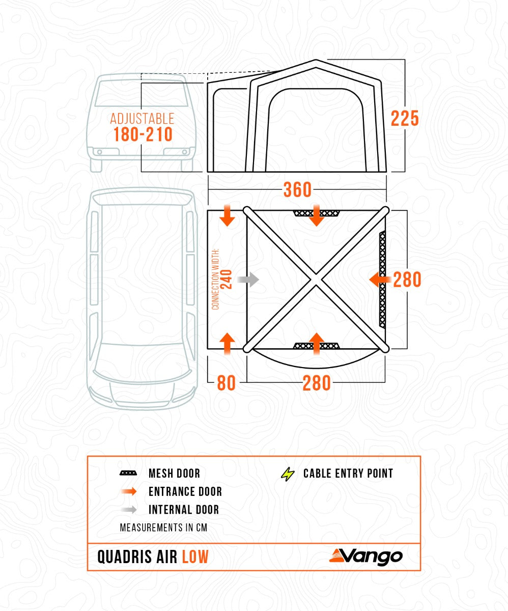Vango Quadris Air Low Inflatable Driveaway Awning 2026