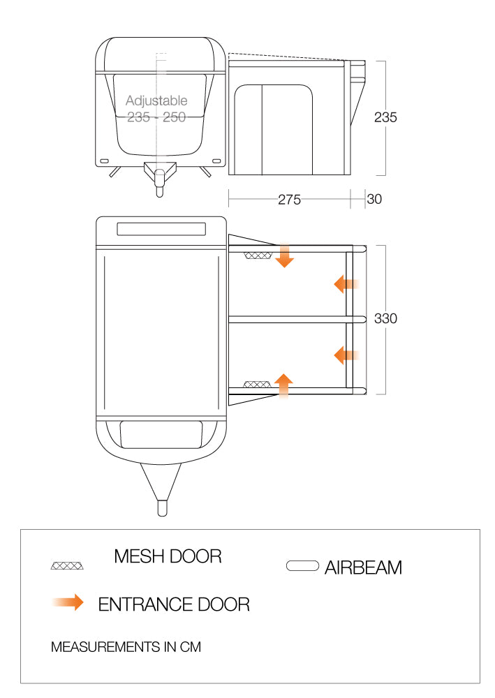 Vango Riviera 330 Air Elements ProShield Caravan Porch Awning