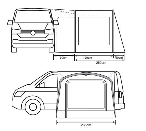 Outdoor Revolution Cayman Air T2 Mid Driveaway Awning (Including Footprint)