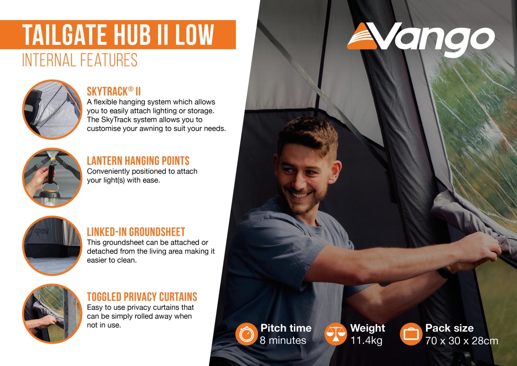Vango Tailgate Airhub II Low Inflatable Driveaway Awning