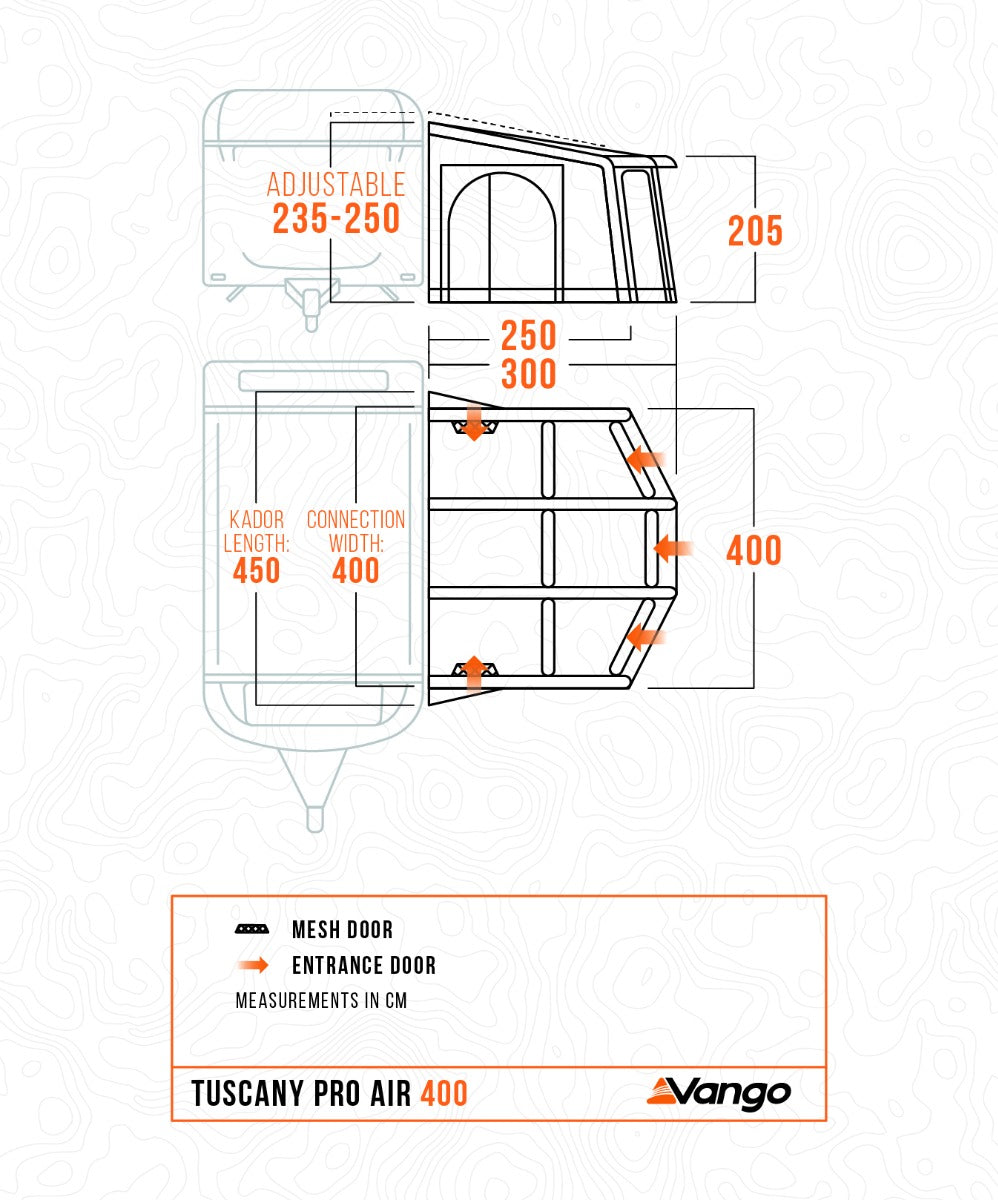Vango Tuscany Pro Air 400 Inflatable Caravan Porch Awning 2026