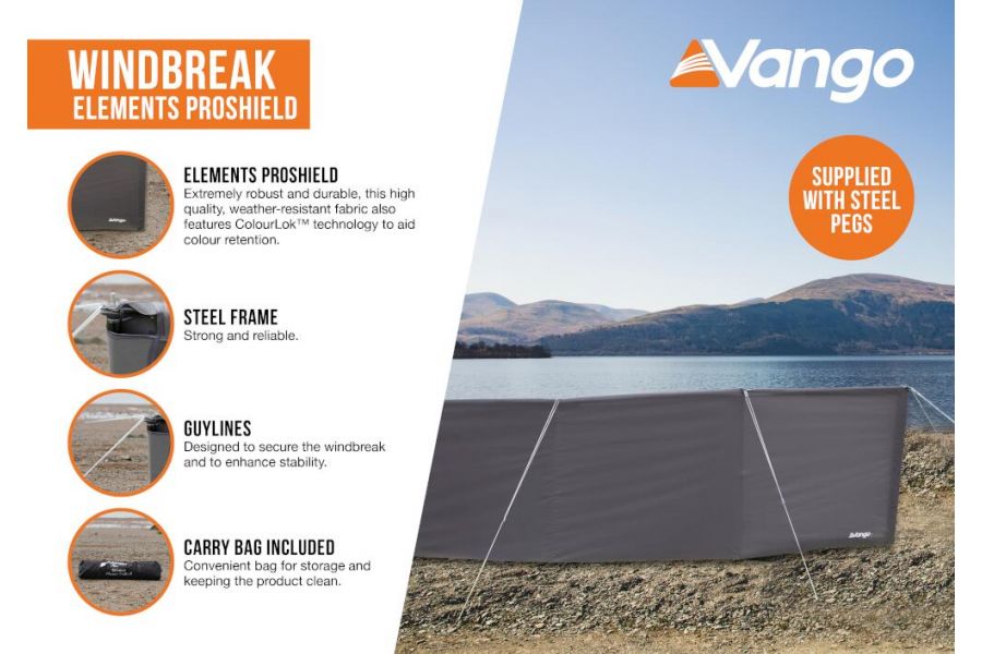 Vango Elements ProShield Poled Windbreak + FREE GATE