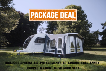 Vango Riviera Air 390 Elements TC Caravan Porch Awning (Package Deal)