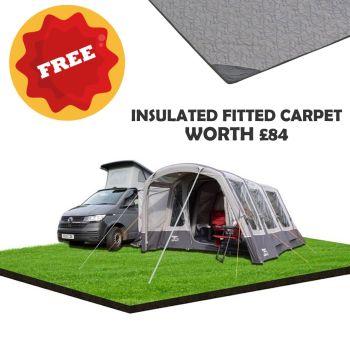 Vango Galli Air TC Inflatable Awning 2021 attached to VW Campervan